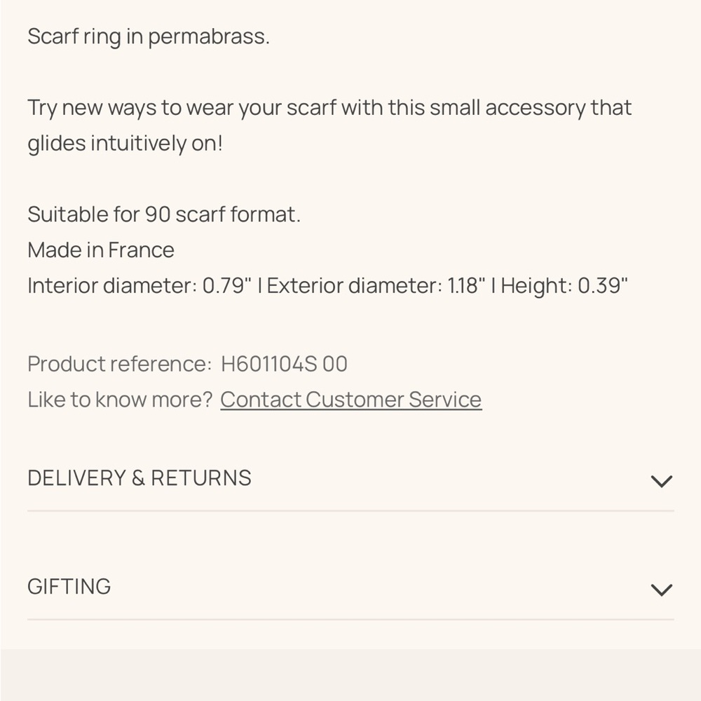 Hermes permabrass scarf ring - Picture 2 of 4